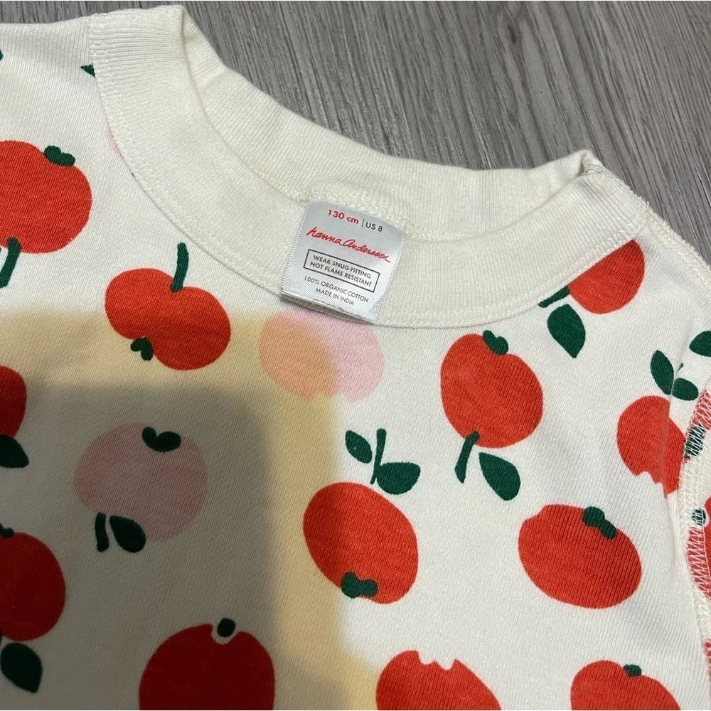Hanna Andersson long John pajama set apples